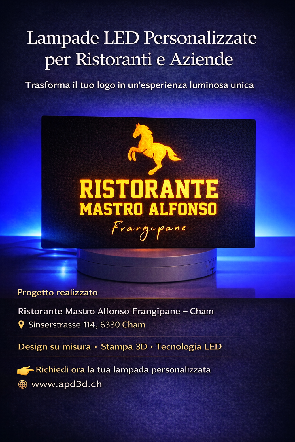 Lampade LED Personalizzate per Ristoranti e Aziende